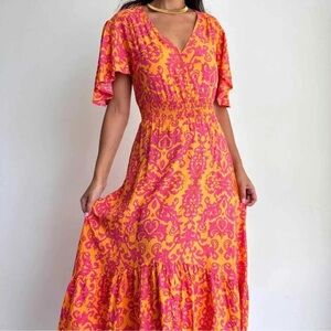 Anthropologie Abel The Label Floral Maya Long MIDI SZ Small